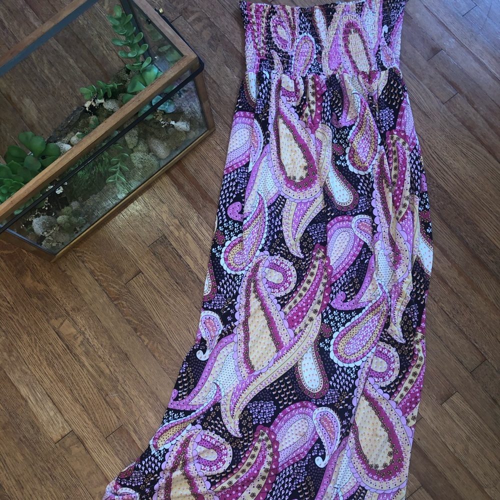 Soda Blu strapless smocked maxi dress